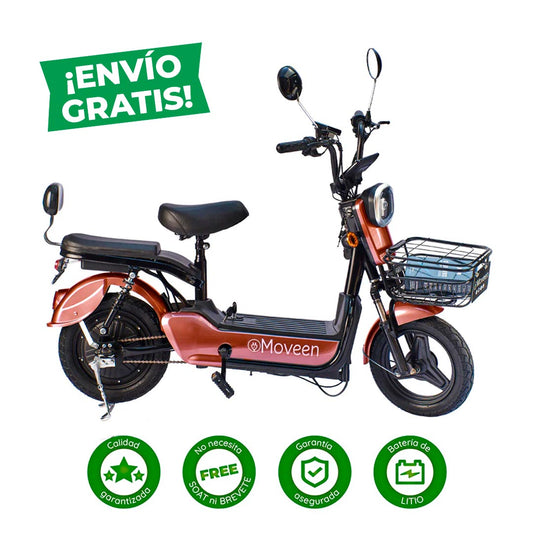 Bicimoto Eléctrica Moveen Med Urban 2 Lithium Golden Rose + envío gratis (Lima Metropolitana o Agencia shalom)