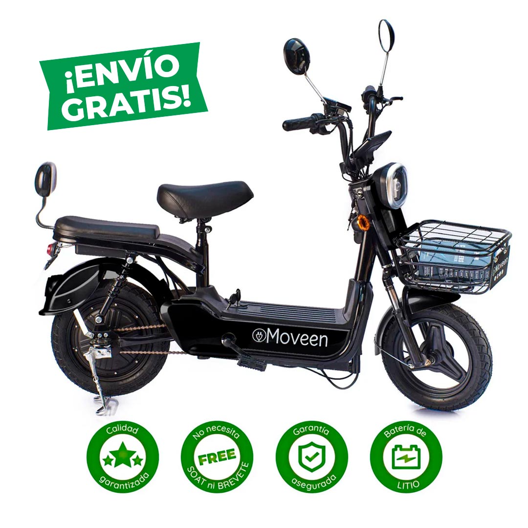 Bicimoto Eléctrica Moveen Med Urban 2 Lithium Negro + envío gratis (Lima Metropolitana o Agencia shalom)