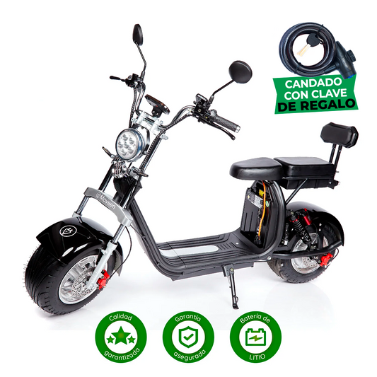 Moto Eléctrica ROAD KING 2 Lithium  Negro + 1 candado con clave de regalo